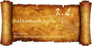 Kaltenbach Lola névjegykártya